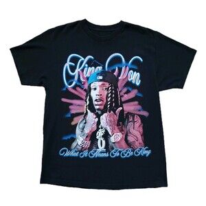 King Von What It Means To Be A King Size M-L Mens Black OTF Hip Hop T-Shirt